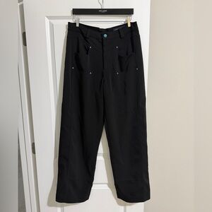 Authentic Louis Vuitton Black Wool Pants with Turquoise